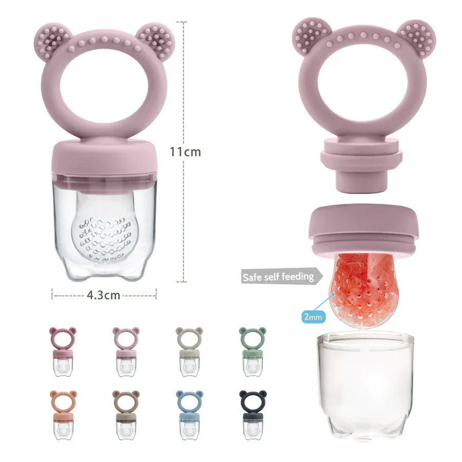 Baby Pacifier Fruit Feeder Cover Silicone Baby Nipple Fresh Fruit Food Vegetable Supplement Soother Nibbler Toddler Teething Toy