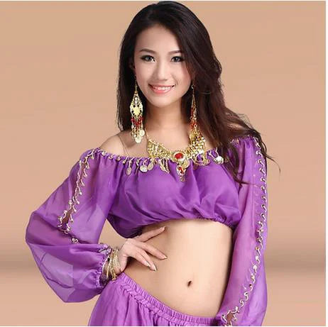 New arrival crystal cotton and mesh belly dance top momen half sleeves  belly dance tops sexy top 9 colors