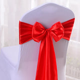 10pcs/50pcs Satin Chair Sash Knots Hotel Party Banquet Chair Tie Back Belt Birthday Wedding Decoration Chair Ribbon Bow