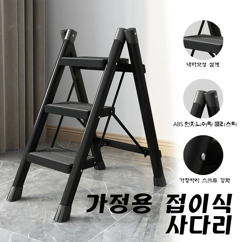 Multifunctional Folding Ladder Foldable House Ladder Protable Ladder Stable Structure Step Stool Storage Shelf For Home