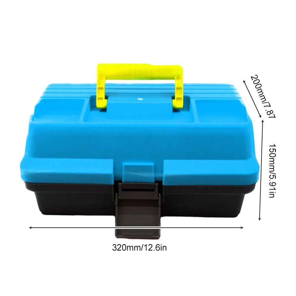 3-Layer Folding Fishing Tackle Box Multipurpose Fishing Storage Box with Handle Hardware Storage Box for Fishing Tackle Storage