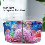 Acrylic Guppy Fish Tank Two-part Aquarium Betta Small Fish Tank Landscaping Transparent Aquarium Hatching Breeding Isolation Box