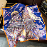 2023 plaid brand women scarf summer 100% silk scarves shawls lady wraps soft pashimina female Echarpe beach stole bandana