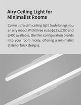 Yeelight Smart Led RGB Ceiling Light Wifi 24W Dimmable 2700K-6500K Ultra Thin Smart Voice Control work with APP Homekit Mi home