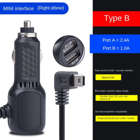 12v To 5v GPS Tracker Power Cord Plug Car Electrical Appliance Obd USB Diagnostic Tools Vehicle Charger Bend Connector And Cable