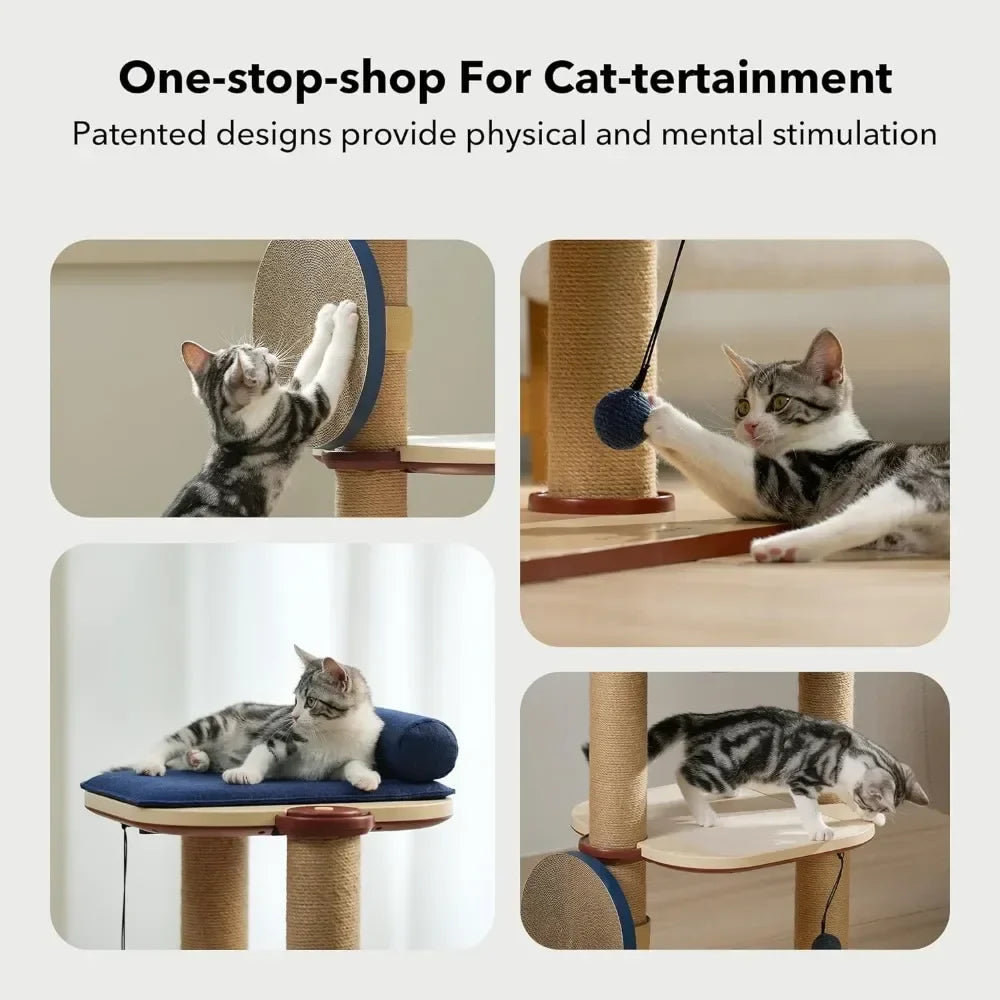 Toy Articles for Cats Scratcher Sisal Scratching Posts Sturdy Multi-Level Activity Center Cat Condo for Any Room Catnip Katzen