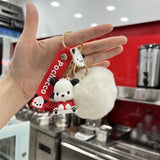 Kawaii Sanrio Keychain Cute Cartoon Pochacco Doll Pendant Car Key Ring Backpack Plush Keychain Ornaments Jewelry Gift for Friend