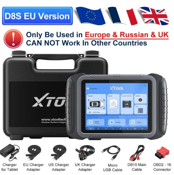 XTOOL D8S All System Car Diagnostic Tools ECU Coding Active Test Key Programmer 38 Service Topology Mapping  With CAN FD DOIP