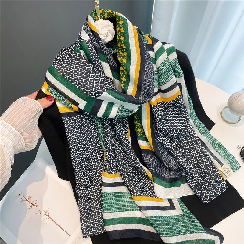 2022 New Design Brand Women Scarf Fashion Print Cotton Spring Winter Warm Scarves Hijabs Lady Pashmina Foulard Bandana Plaid