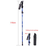 Outdoor Portable 5-Section Fold Trekking Pole Camping Walking Hiking Stick For Nordic Elderly Telescopic Club Easy Put Into Bag