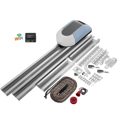 WiFi Control Automation Door Opener 800N Tilting Doors Motor 220V Garage Door Operator Kits With 2 Remote 3m Rails for 12²  Door