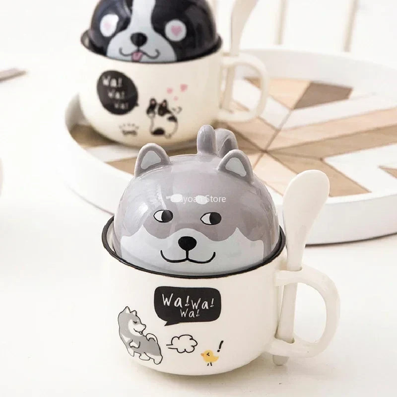 Cartoon Animal Ceramic Coffee Cup Creative Ke Jiquan Shiba Inu Cat Couple Ceramic Cup Home Decoration Glass Breakfast Milk Cup