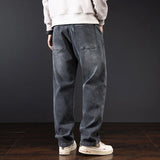 Winter Men's Spliced Jeans Brushed Thick Hip Hop Baggy Warm Denim Pants Casual Cargo Trousers Loose Jean Mens Bottoms