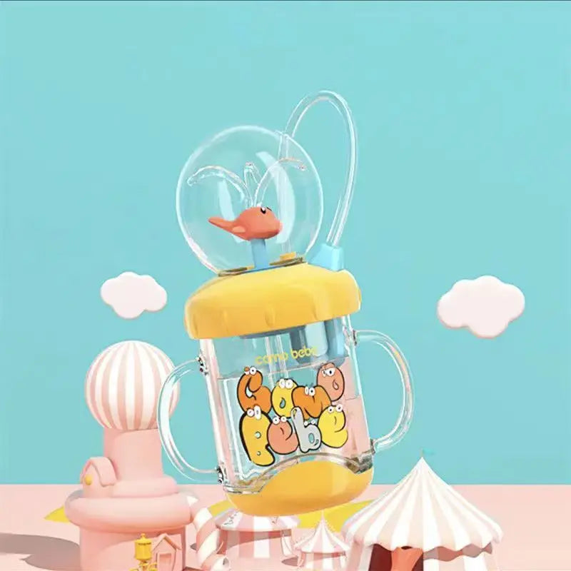 Cups For Children Drink Water Baby Drinking Cup With Whale Squirt 220ml Children'S Water Bottles With Lid And Straw Kids Cup