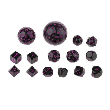 15pcs/set Acrylic Polyhedral Numeral Dice Set  D60 D30 D24 D20 D16 D12 D10 D8 D7 D5 D4 for   RPG  Toys