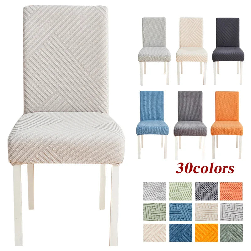 Jacquard Fabric Chair Cover Universal Size Chair Covers for Dining Room Wedding Office Banquet Seat Slipcovers Home Decor 1PC