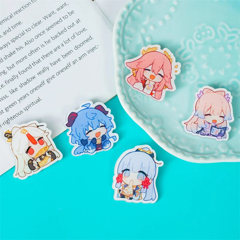 1PCS Anime Game Genshin Impact Kamisato Ayaka Yae Miko Lapel Badges Clothes Jewelry Collar Brooches Accessories Gifts For Friend