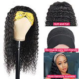 Deep Wave Headband Scarf Wig For Women Brazilian Remy Human Hair Wigs None Lace Glueless Full Machine Made Wig Headband Wig