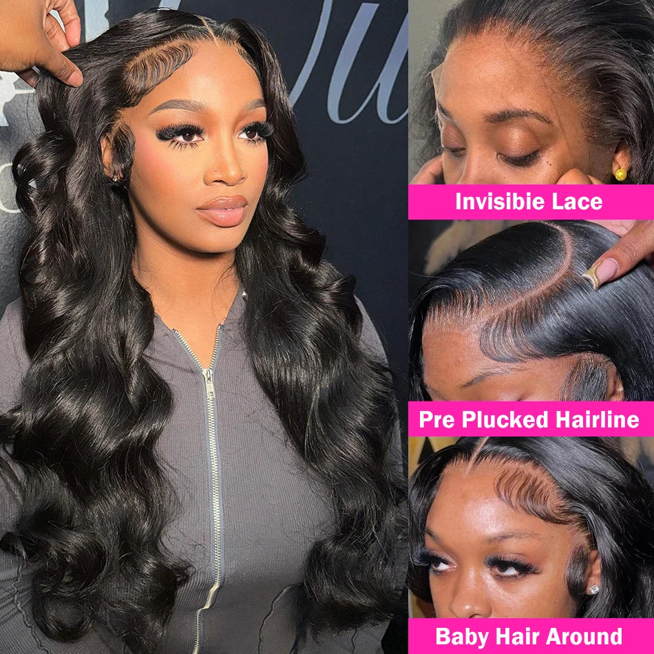 Body Wave 13x4 13x6 HD Lace Front Human Hair Wigs Brazilian 30 40 Inch Water Wave Frontal Wig For Women Glueless 5x5 Closure Wig