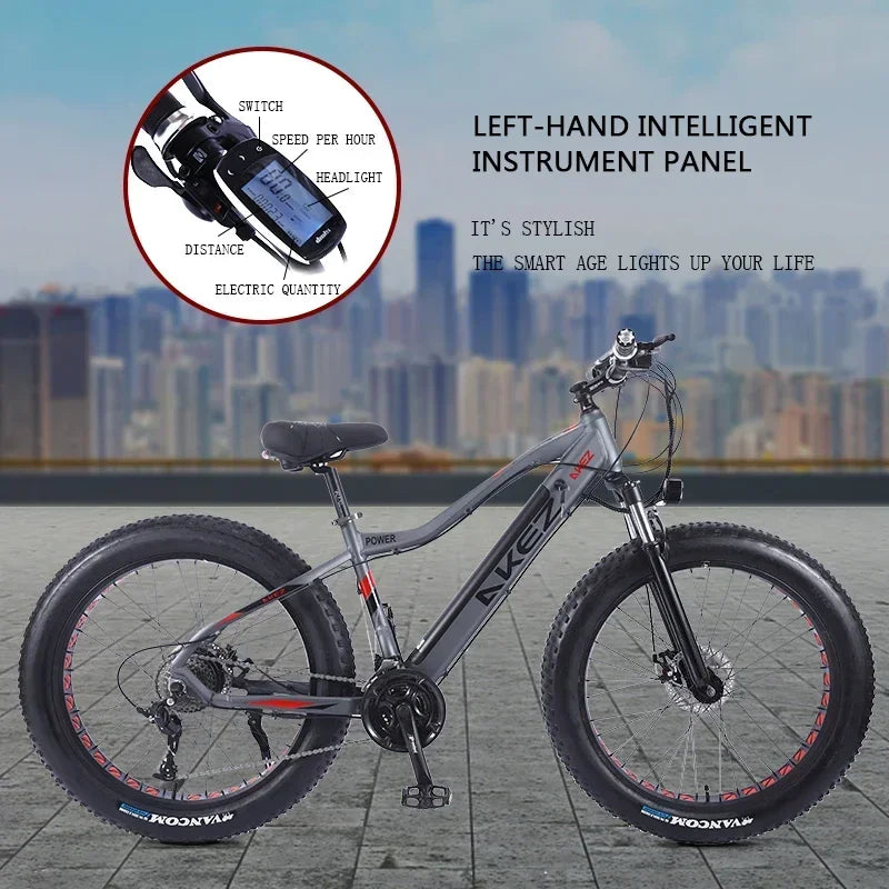 US EU UK 4.0 Fat Tire 26 Inch Electric Snow Bicycle Mountain e bike 750W Brushless Motor Cruiser Bikefor Men Electric bicycle