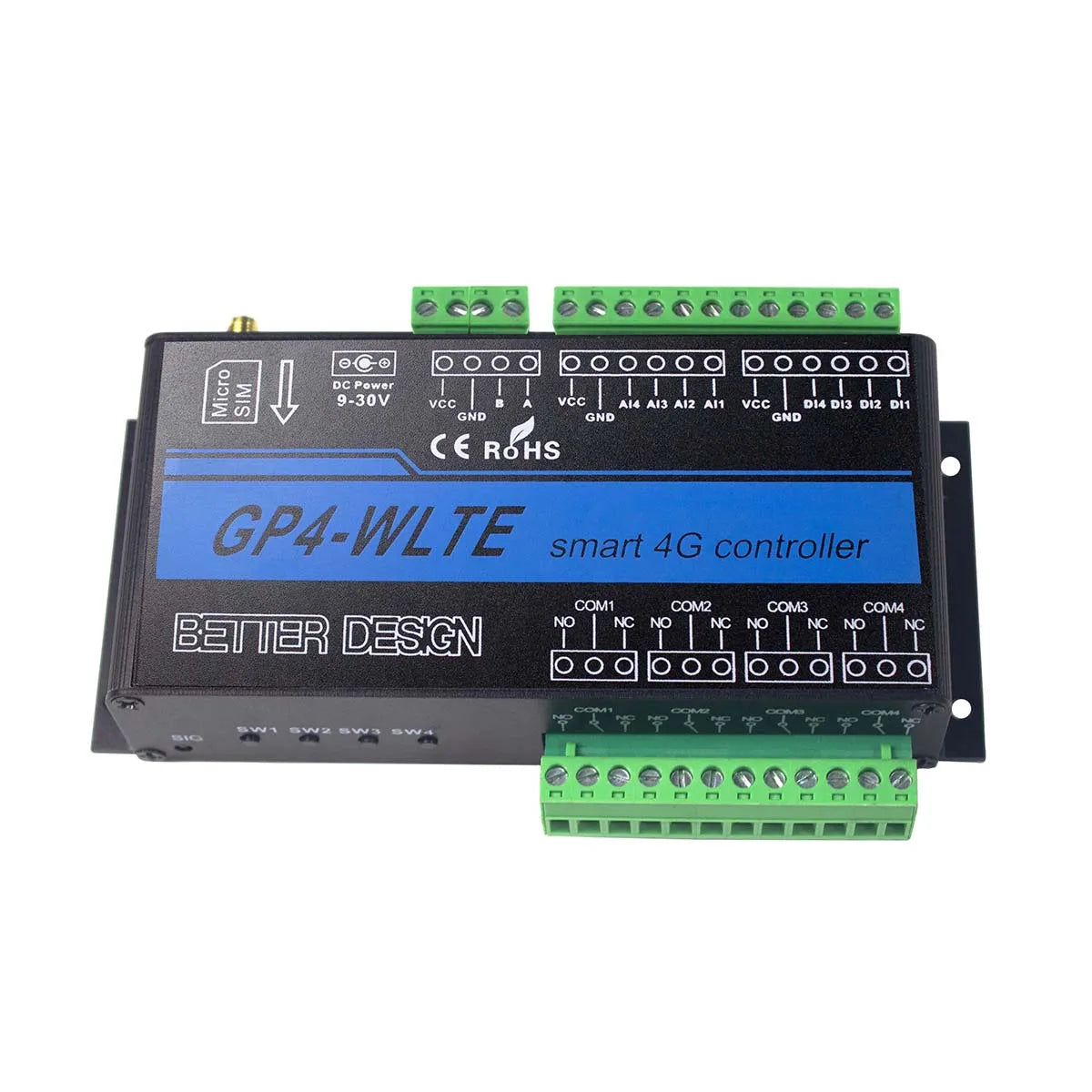 4G LTE Controller For Automation Applications With 4 Channels Of 4-20mA Analog Detection 10A Relay Output APP Web Control