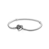 New 925 Sterling Silver High Quality Womens Bangle Classic Bucket Clasp Bracelet Fit Original Charm Bead Pendant Jewelry DIY