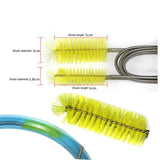 Aquarium Cleaning Brush for Water Hose Lily Pipe Air Tube Stainless Steel Flexible Bent Tube Double Head Brush Fish Tank Cleaner