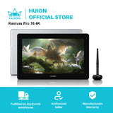HUION Pen Display Monitor Kamvas Pro 16 4K UHD Screen AG Glass 120% sRGB Painting Graphic Pen Tablet for Drawing Android Support