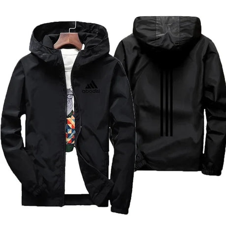 Men's windproof hooded sports shirt, zippered casual jacket, 7XL large jacket, spring and autumn, innovative