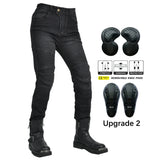 Motorcycle 2023 New Jeans Women Upgrade Silicone Protector Detachable Racing Road Rider Four Seasons Casual Fashion Moto Pants