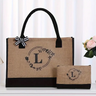 Reusable Jute Large Capacity Printed Letters Set Ladies Tote Bag Shopping Party Party DIY Gift Bag Shopping