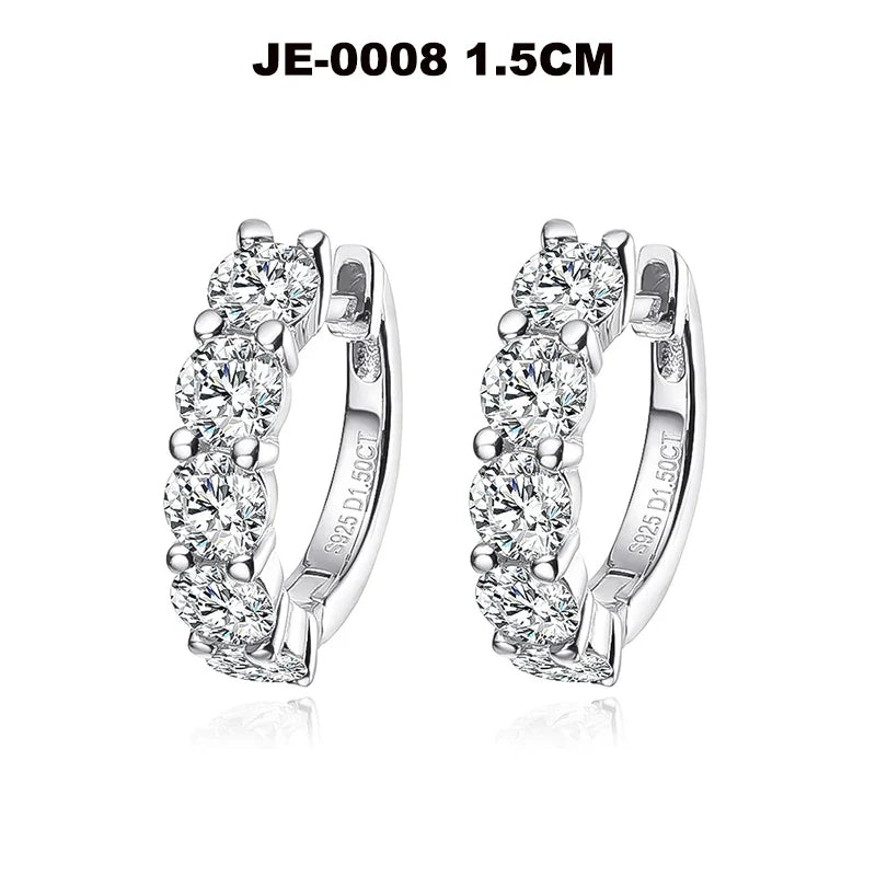 Smyoue 18k 3cttw Moissanite Hoop Earring for Women 4mm Stones D Color Sparkling Created Diamond Earring 100% 925 Sterling Silver