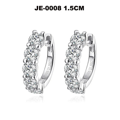 Smyoue 18k 3cttw Moissanite Hoop Earring for Women 4mm Stones D Color Sparkling Created Diamond Earring 100% 925 Sterling Silver