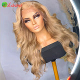 Light Ash Blonde Colored Glueless Wear Go 13x4 Lace Frontal Wig Body Wave Human Hair Honey Blonde 5x5 Lace Closure Wig For Women