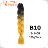 6 Pcs 24” Synthetic Braiding Hair Pink Jumbo Braids Hairstyles Purple Blue Blonde Ombre Hair Extensions For Women 100G/Pack