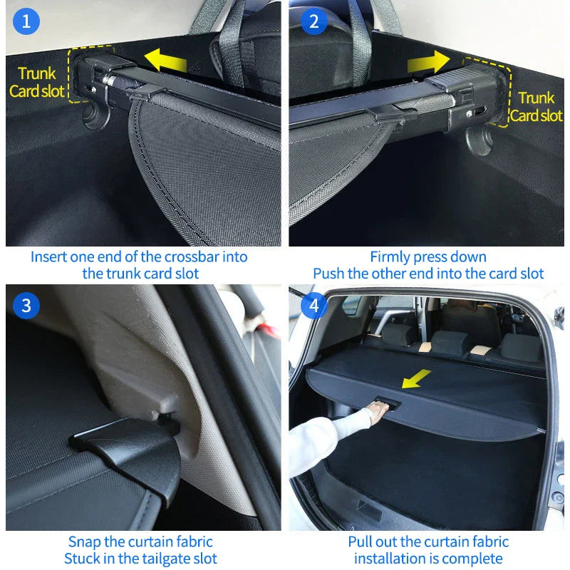 Car Trunk Curtain for Ford Escape Accessories Kuga 2020~2023 Retractable Rear Boot Tray Cargo Cover Privacy Security Luggage Mat