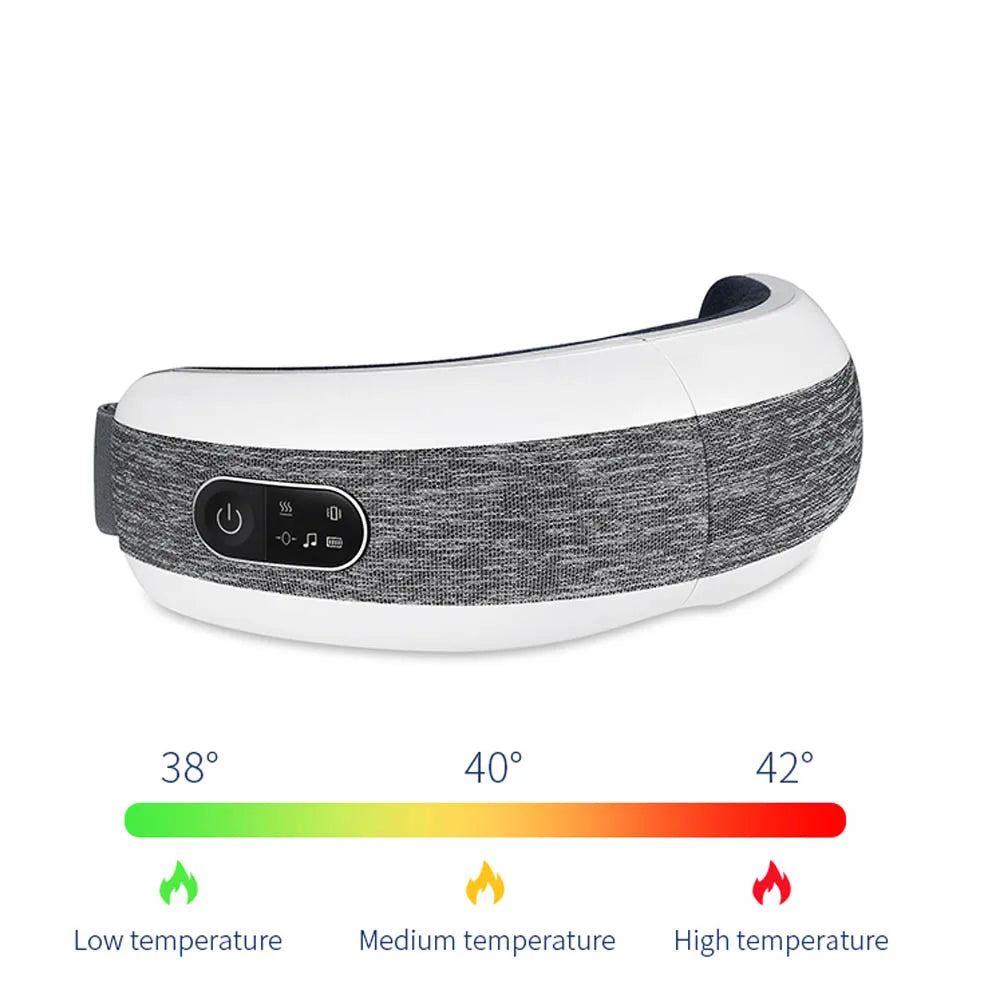 Bluetooth Music Intelligent Eye Massager 5S 42-50Degree Vibration Eye Care Instrument Air Compress Heated Massager Eye Spa Relax