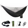 Double Travel Camping Hammock with Mosquito Net,Backpacking Portable Parachute 5+1 Ring Strap Hammock