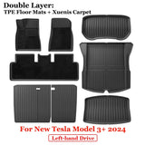 For 2024 New Tesla Model 3 Highland Floor Mats TPE All Weather Front Rear Cargo Liner Mat, Waterproof Anti-Slip Mats Accessories