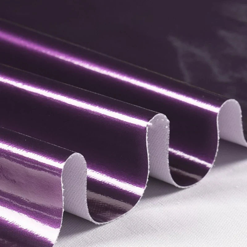 Purple Thin Mirror Leather Patent Leather Fabric Clothing Designer Wholesale Cloth Per Meter Apparel Sewing Diy Material