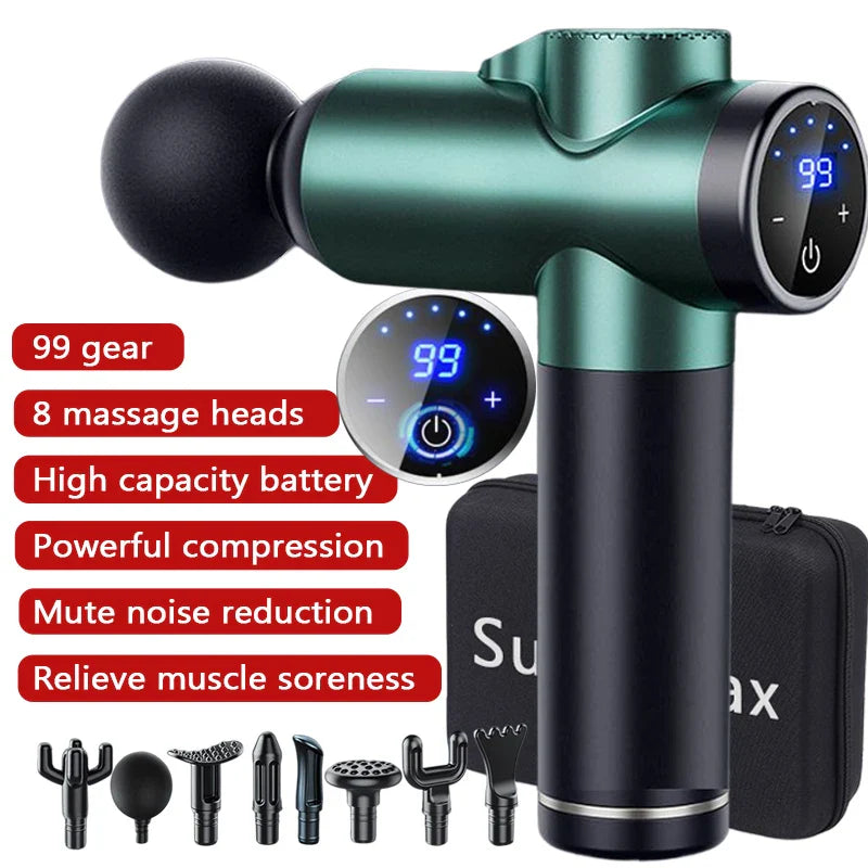 8 Heads Neck and Back Massager Gun the Massage 99 Speed Pain Knee Massage Instrument Body Massagers Professional Muscle Massager