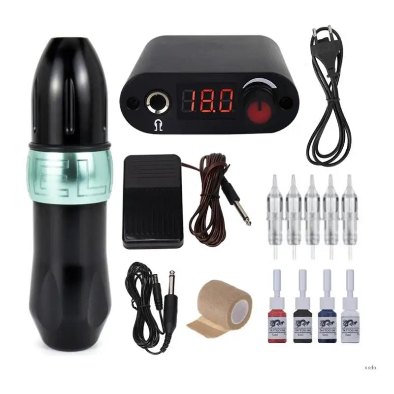 Tattoos Machine Kit Digital Screen Tattoos Power Supply Pen Ink Set Permanent Makeup Machine with Cartridge Needles Set