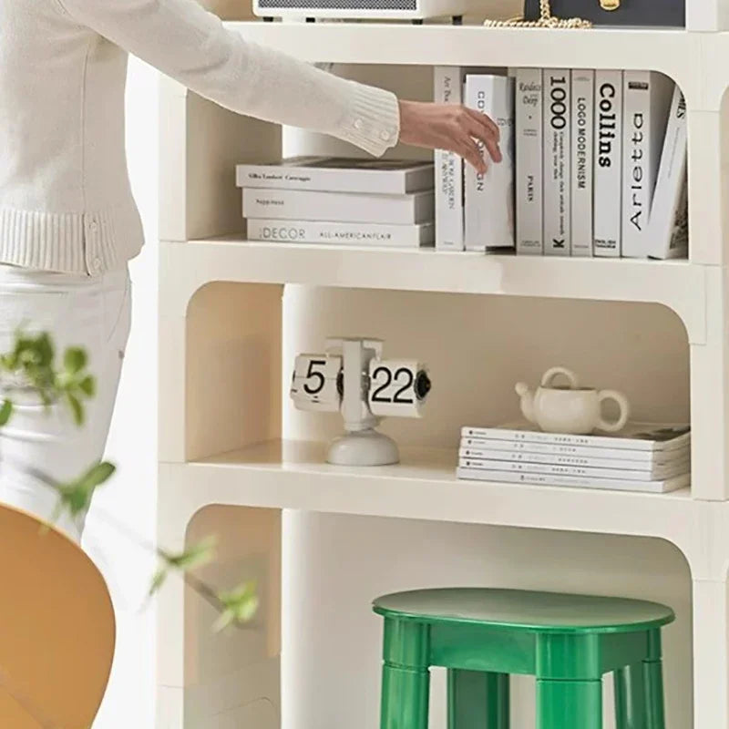 White Modern Bookshelf Bedroom Minimalist Items Unique Office Magazine Rack Storage Design Estande De Livros Modular Furniture