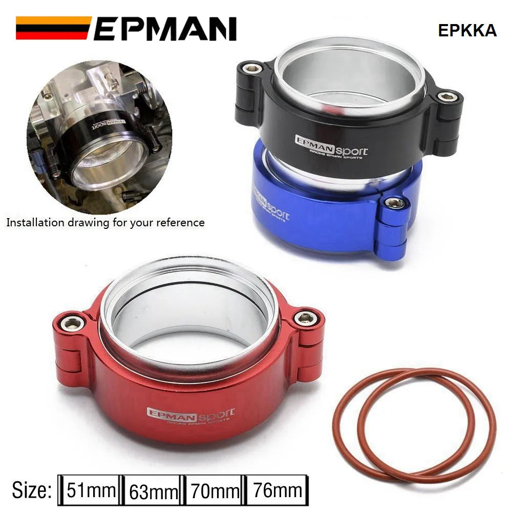 EPMAN HD Clamp System Assembly Exhaust V-band Clamp Anodized For 2.0",2.5",2.75",3.0" OD Turbo / Intercooler Pipe EPKKA