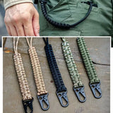 Camping Tactical Anti-lost 9 Core Paracord Waist Hanging Rope Keychain Outdoor Emergency Survival Tool Buckle Hook