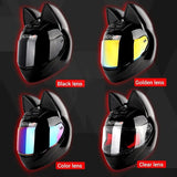 Motorcycle Full Face Helmet Cat Ear Helmet Women Moto Ear Helmets Personality Motorbike Helmet Motocross Capacete Casque