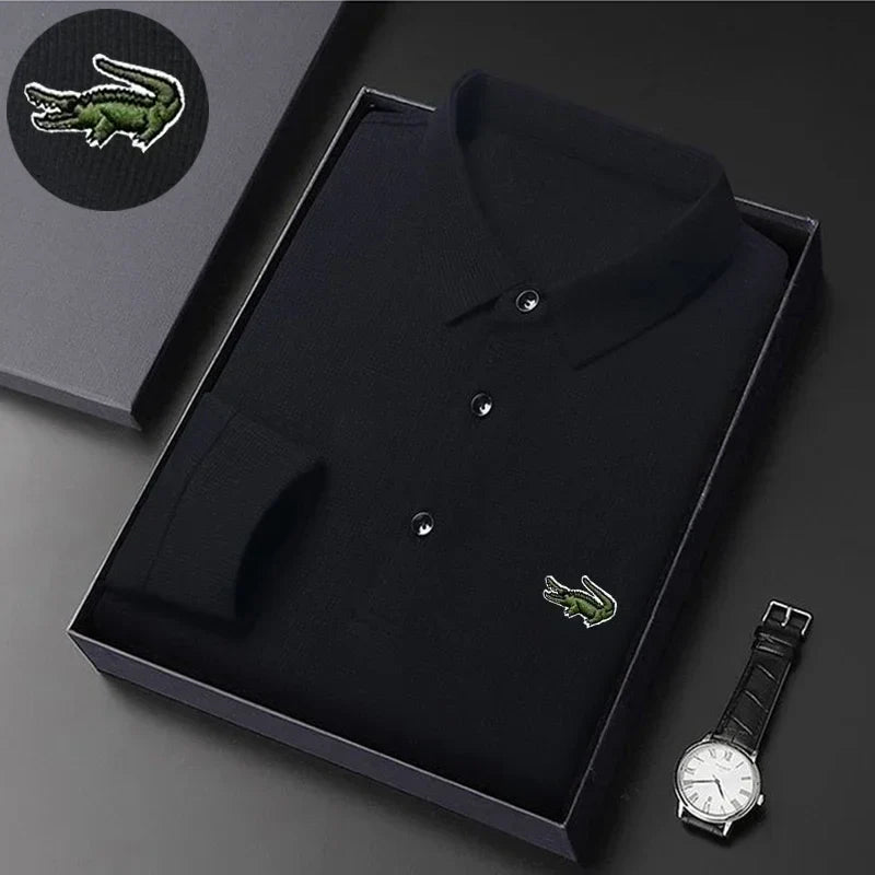 2023 High quality Men's Long Sleeve T-shirt Spring And Autumn Business Casual Sports Embroidered Polo Shirt Lapel Men's Clothing