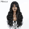 MIRACLE Synthetic Lace Front Wigs For Women Long Wavy 36 Inch Body Wavy Side Part Lace Front Wig Ombre Brown Blonde Cosplay Wig