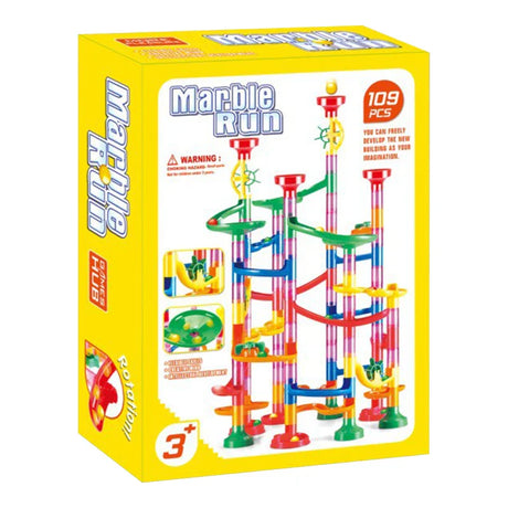 Marble Run Race Track Building Blocks Kids 3D Maze Ball Roll Toy Marble Run Race Coaster Set 80/Christmas Gift