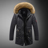 2023 Mens Winter New Windproof Warm Thick Fleece Long Parka Jacket Mens Outwear Fashion Casual Fur Collar Outdoor Hooded Parkas